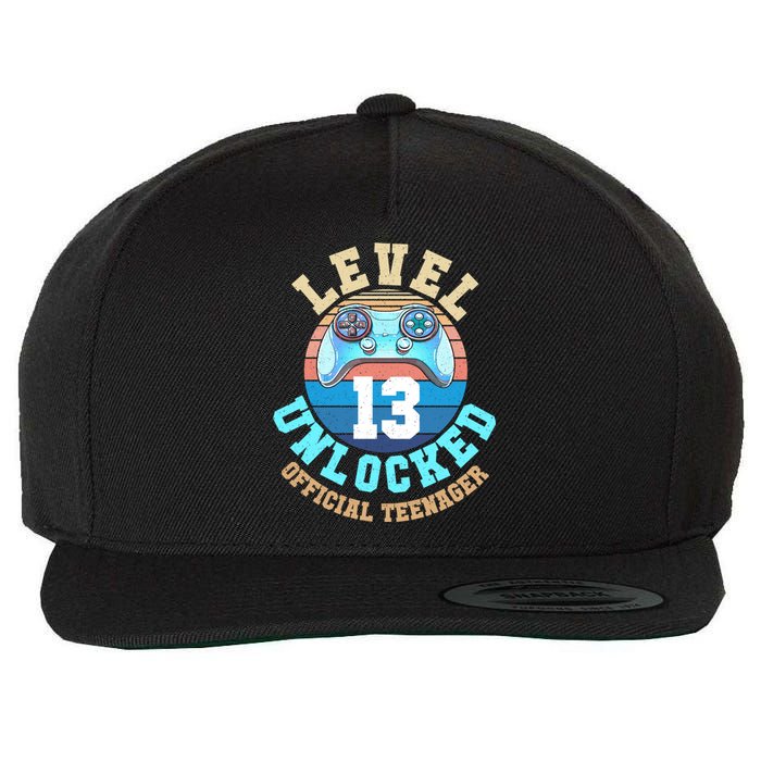 Level 13 Unlocked Video Game 13th Birthday Wool Snapback Cap