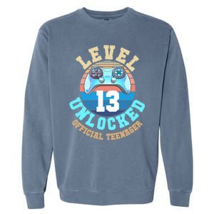 Level 13 Unlocked Video Game 13th Birthday Garment-Dyed Sweatshirt