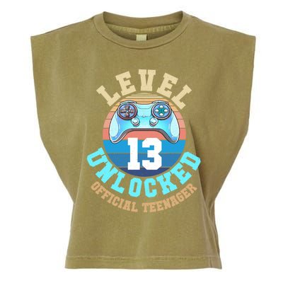 Level 13 Unlocked Video Game 13th Birthday Garment-Dyed Women's Muscle Tee