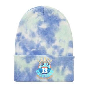 Level 13 Unlocked Video Game 13th Birthday Tie Dye 12in Knit Beanie