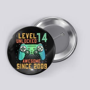 Level 14 Unlocked 14th Birthday 14 Year Old Boy Gamer Bday Button