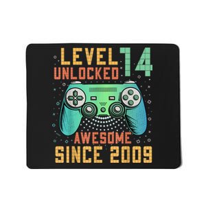 Level 14 Unlocked 14th Birthday 14 Year Old Boy Gamer Bday Mousepad