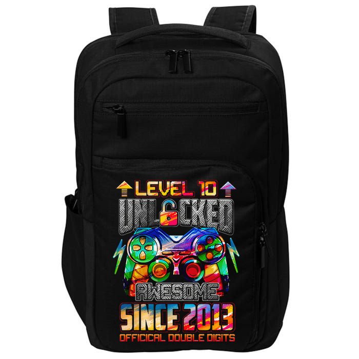 Level 10 Unlocked Awesome Since 2013 10th Birthday Gaming Impact Tech Backpack