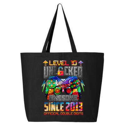 Level 10 Unlocked Awesome Since 2013 10th Birthday Gaming 25L Jumbo Tote