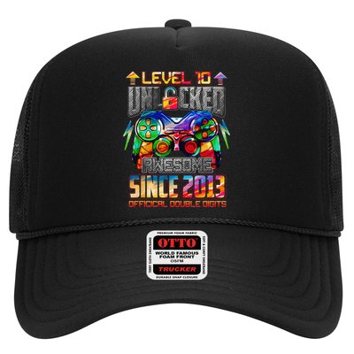 Level 10 Unlocked Awesome Since 2013 10th Birthday Gaming Trucker Hat