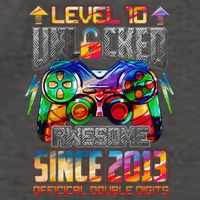 Level 10 Unlocked Awesome Since 2013 10th Birthday Gaming Vector Backpack