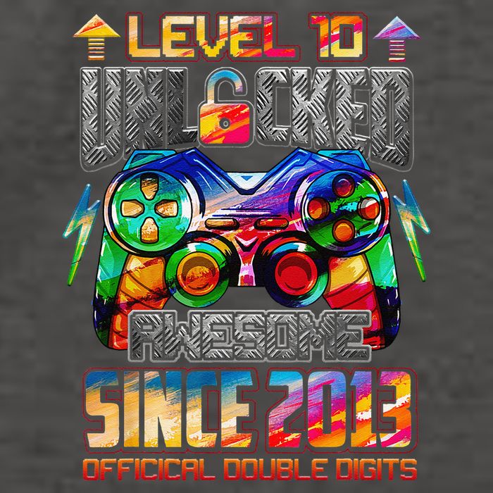 Level 10 Unlocked Awesome Since 2013 10th Birthday Gaming Vector Backpack