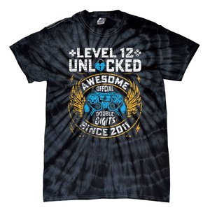 Level 12 Unlocked Since 2011 12nd Birthday Gaming Tie-Dye T-Shirt