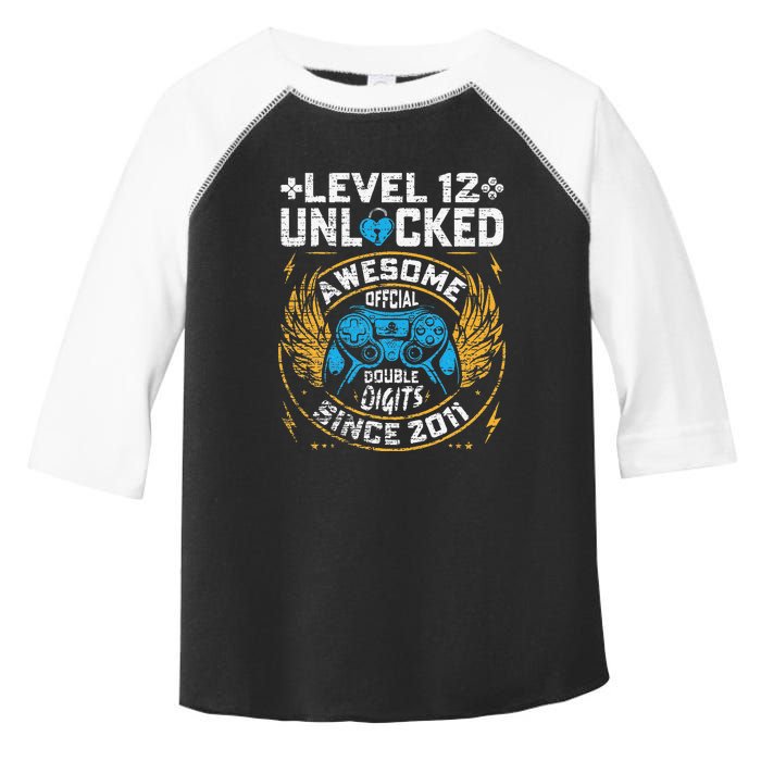 Level 12 Unlocked Since 2011 12nd Birthday Gaming Toddler Fine Jersey T-Shirt