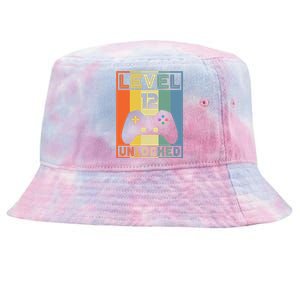 Level 12 Unlocked Video Gamer 12th Birthday Gaming Gift Tie-Dyed Bucket Hat