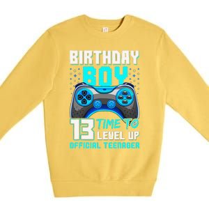 Level 13 Unlocked Video Game 13th Birthday Teenager Premium Crewneck Sweatshirt