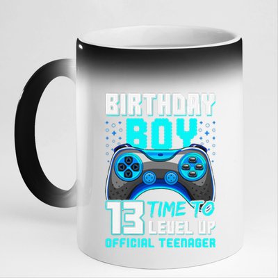 Level 13 Unlocked Video Game 13th Birthday Teenager 11oz Black Color Changing Mug