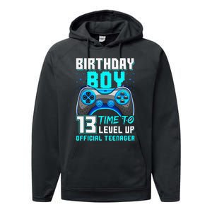 Level 13 Unlocked Video Game 13th Birthday Teenager Performance Fleece Hoodie