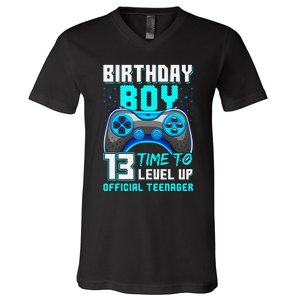 Level 13 Unlocked Video Game 13th Birthday Teenager V-Neck T-Shirt