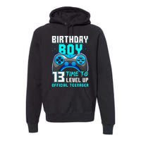 Level 13 Unlocked Video Game 13th Birthday Teenager Premium Hoodie