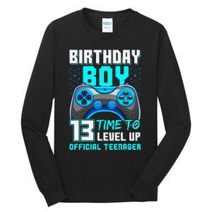 Level 13 Unlocked Video Game 13th Birthday Teenager Tall Long Sleeve T-Shirt