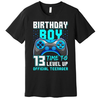 Level 13 Unlocked Video Game 13th Birthday Teenager Premium T-Shirt