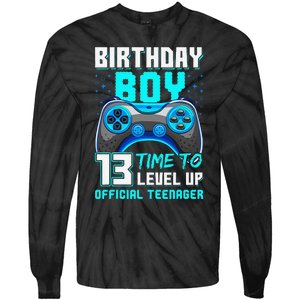 Level 13 Unlocked Video Game 13th Birthday Teenager Tie-Dye Long Sleeve Shirt