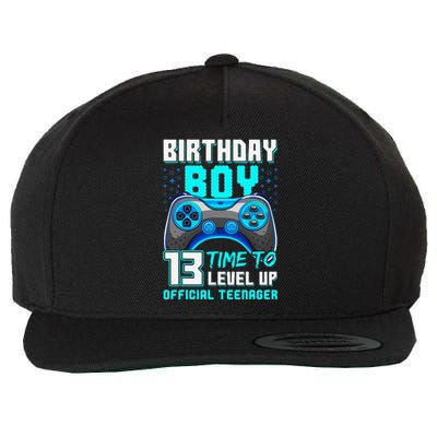 Level 13 Unlocked Video Game 13th Birthday Teenager Wool Snapback Cap