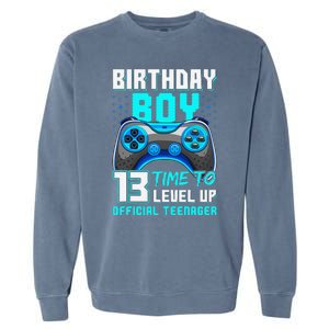 Level 13 Unlocked Video Game 13th Birthday Teenager Garment-Dyed Sweatshirt