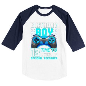 Level 13 Unlocked Video Game 13th Birthday Teenager Baseball Sleeve Shirt