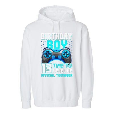 Level 13 Unlocked Video Game 13th Birthday Teenager Garment-Dyed Fleece Hoodie