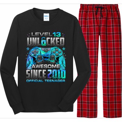 Level 13 Unlocked Awesome Since 2010 13th Birthday Gaming Long Sleeve Pajama Set