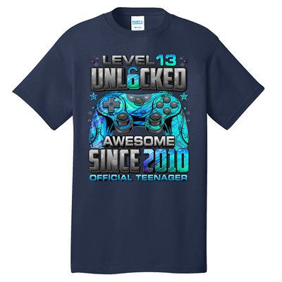 Level 13 Unlocked Awesome Since 2010 13th Birthday Gaming Tall T-Shirt