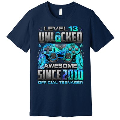 Level 13 Unlocked Awesome Since 2010 13th Birthday Gaming Premium T-Shirt