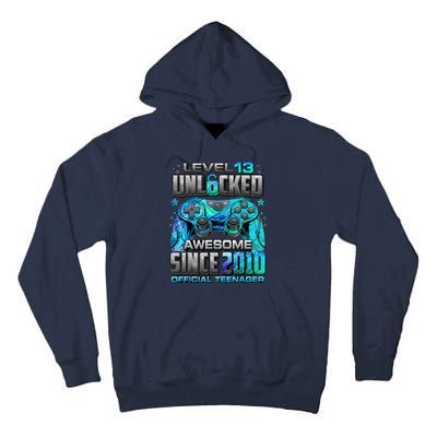 Level 13 Unlocked Awesome Since 2010 13th Birthday Gaming Tall Hoodie