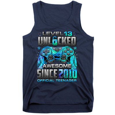 Level 13 Unlocked Awesome Since 2010 13th Birthday Gaming Tank Top