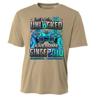 Level 13 Unlocked Awesome Since 2010 13th Birthday Gaming Cooling Performance Crew T-Shirt