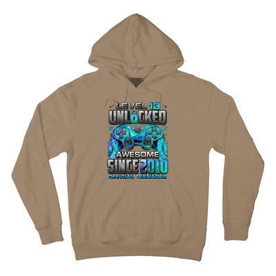 Level 13 Unlocked Awesome Since 2010 13th Birthday Gaming Hoodie