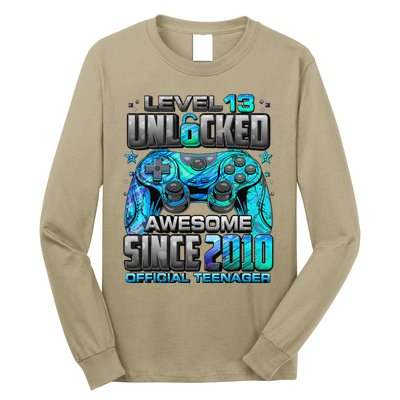 Level 13 Unlocked Awesome Since 2010 13th Birthday Gaming Long Sleeve Shirt