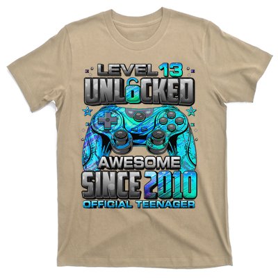 Level 13 Unlocked Awesome Since 2010 13th Birthday Gaming T-Shirt