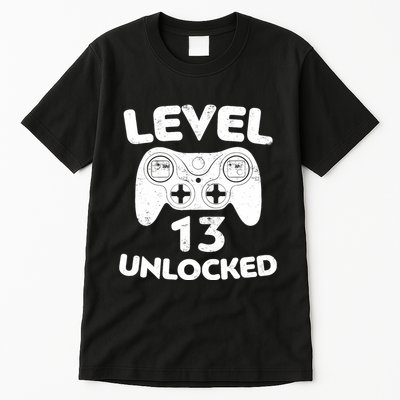 Level 13 Unlocked 13th Video Gamer Birthday Gift Tall T-Shirt
