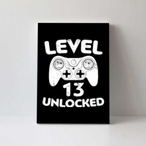 Level 13 Unlocked 13th Video Gamer Birthday Gift Canvas