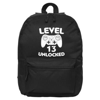 Level 13 Unlocked 13th Video Gamer Birthday Gift 16 in Basic Backpack