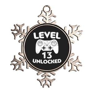 Level 13 Unlocked 13th Video Gamer Birthday Gift Metallic Star Ornament