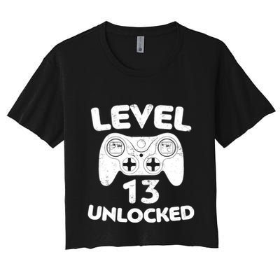 Level 13 Unlocked 13th Video Gamer Birthday Gift Crop Top