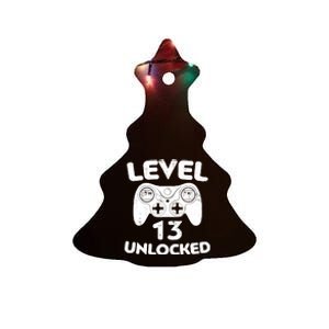 Level 13 Unlocked 13th Video Gamer Birthday Gift Ceramic Tree Ornament