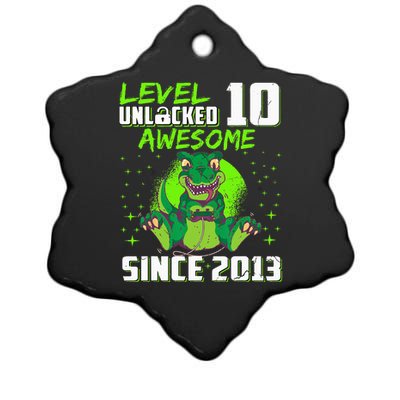 Level 10 Unlocked Awesome Since 2013 10th Birthday Gaming Ceramic Star Ornament