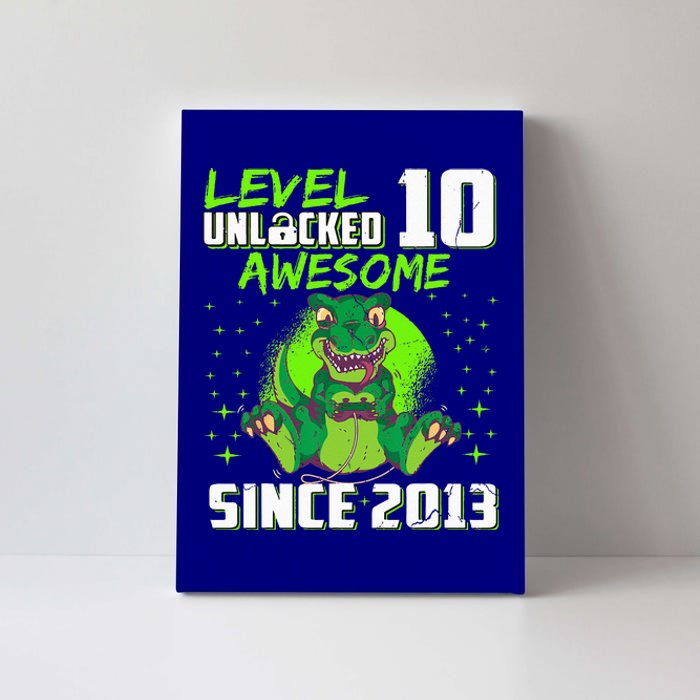 Level 10 Unlocked Awesome Since 2013 10th Birthday Gaming Canvas