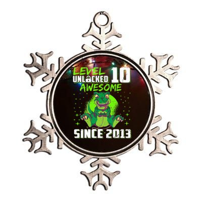 Level 10 Unlocked Awesome Since 2013 10th Birthday Gaming Metallic Star Ornament