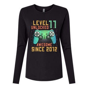 Level 11 Unlocked 11th Birthday 11 Year Old Boy Gifts Gamer Womens Cotton Relaxed Long Sleeve T-Shirt