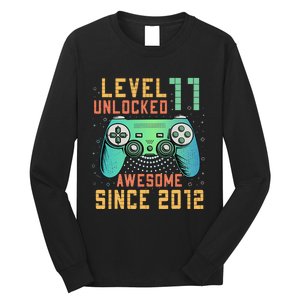 Level 11 Unlocked 11th Birthday 11 Year Old Boy Gifts Gamer Long Sleeve Shirt