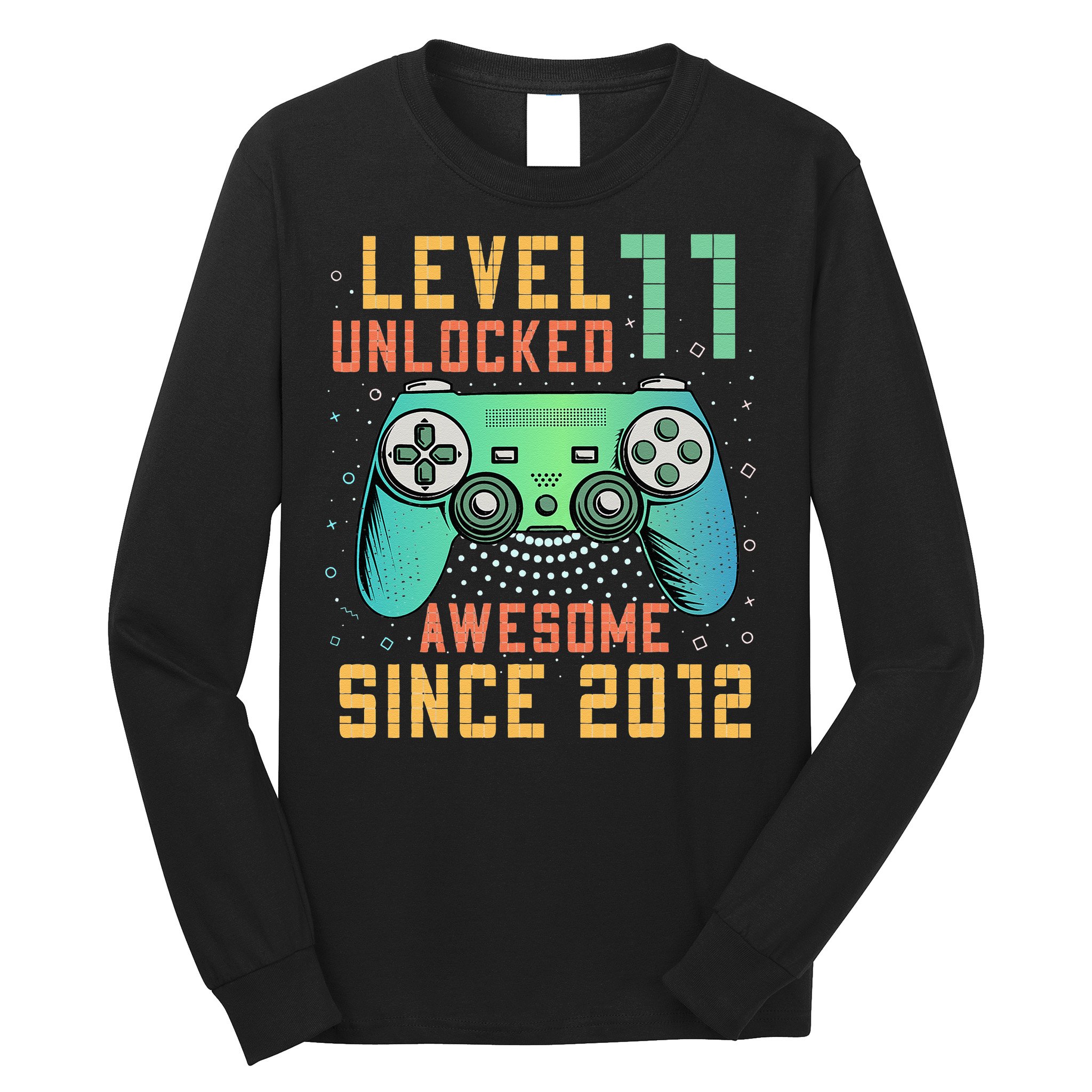 Level 11 Unlocked 11th Birthday 11 Year Old Boy Gifts Gamer Long Sleeve Shirt