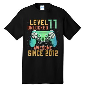 Level 11 Unlocked 11th Birthday 11 Year Old Boy Gifts Gamer Tall T-Shirt