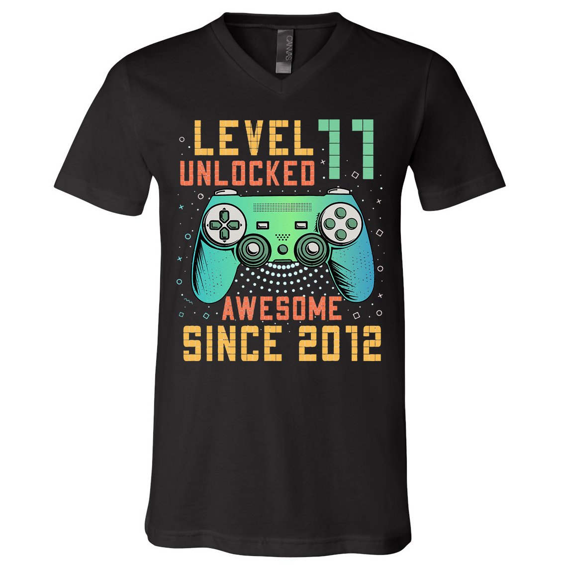 Level 11 Unlocked 11th Birthday 11 Year Old Boy Gifts Gamer V-Neck T-Shirt