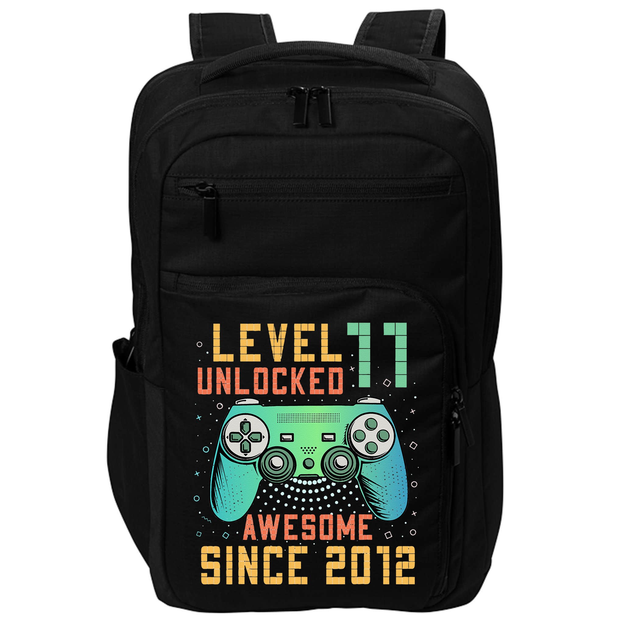 Level 11 Unlocked 11th Birthday 11 Year Old Boy Gifts Gamer Impact Tech Backpack